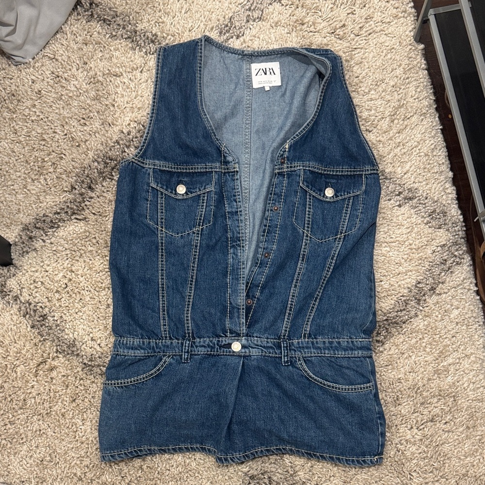 Zara Denim Sleeveless Dress